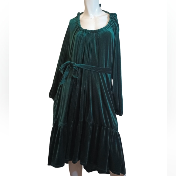 Draper James RSVP Plus Size Dress, Long Sleeve Tiered Bow Back Dress Size 2X - Picture 2 of 4